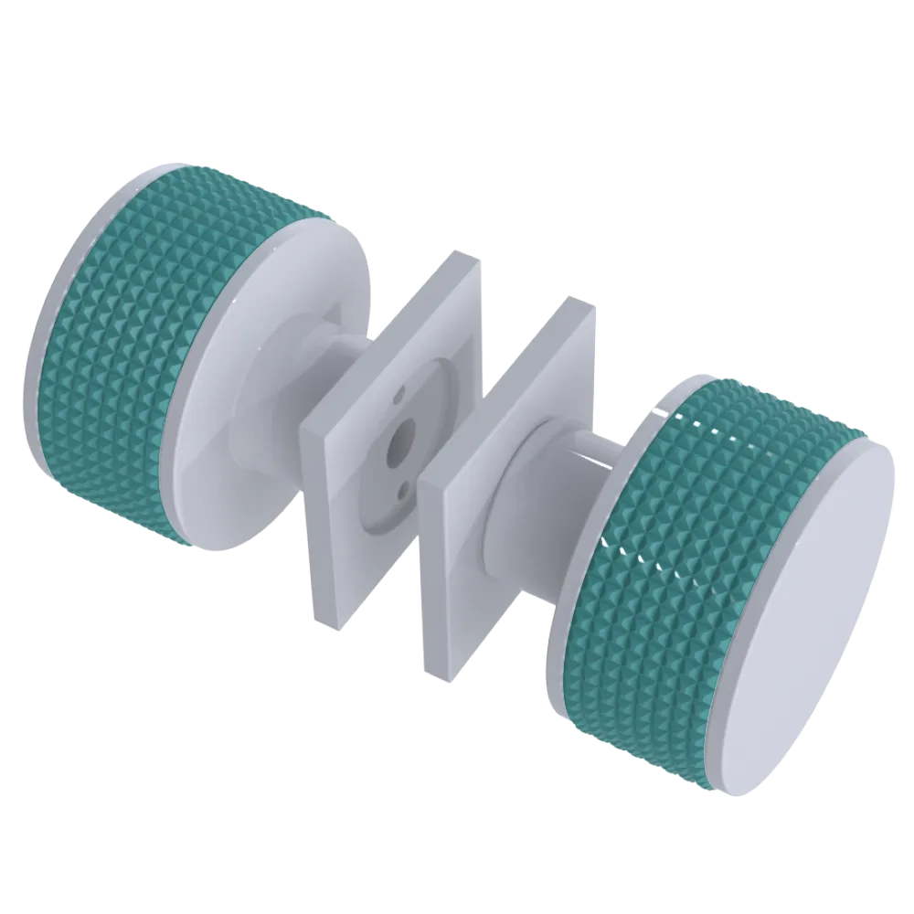 Rubinet Shower Door Knob (set) White