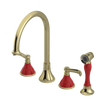 Rubinet Widespread Kitchen Set with Hand Spray Gold