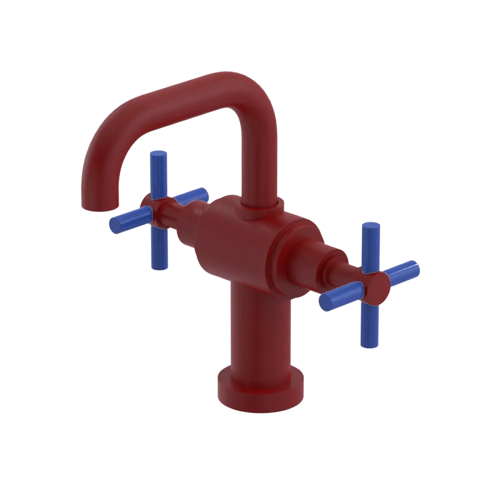 Rubinet Single Hole Dual Handle Lav. Set. (less drain) Maroon