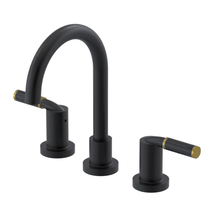 Rubinet Widespread Lav set (less drain) Matt Black