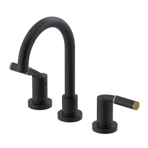 Rubinet Widespread Lav set (less drain) Matt Black