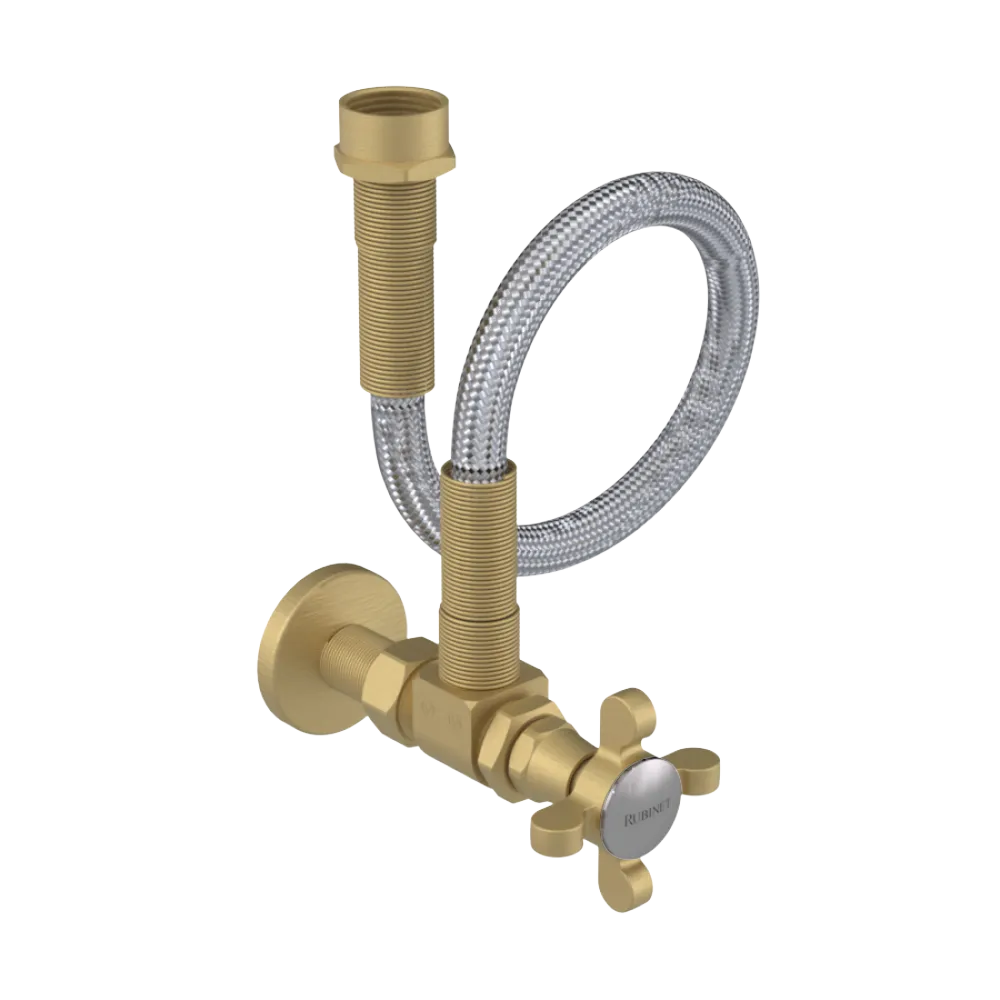 Rubinet Exposed Supply Kit (classic) x2 Satin Brass