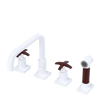 Rubinet Widespread Kitchen Set with Genesis Spout with Hand Spray White