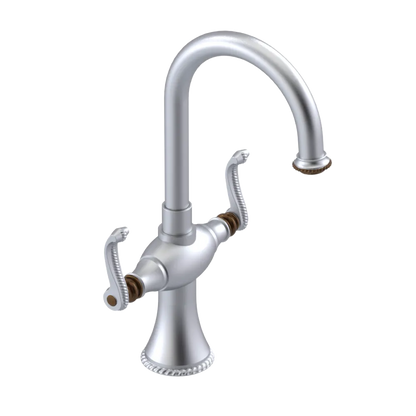 Rubinet Single Hole Dual Handle Lav. Set. (less drain) Satin Chrome