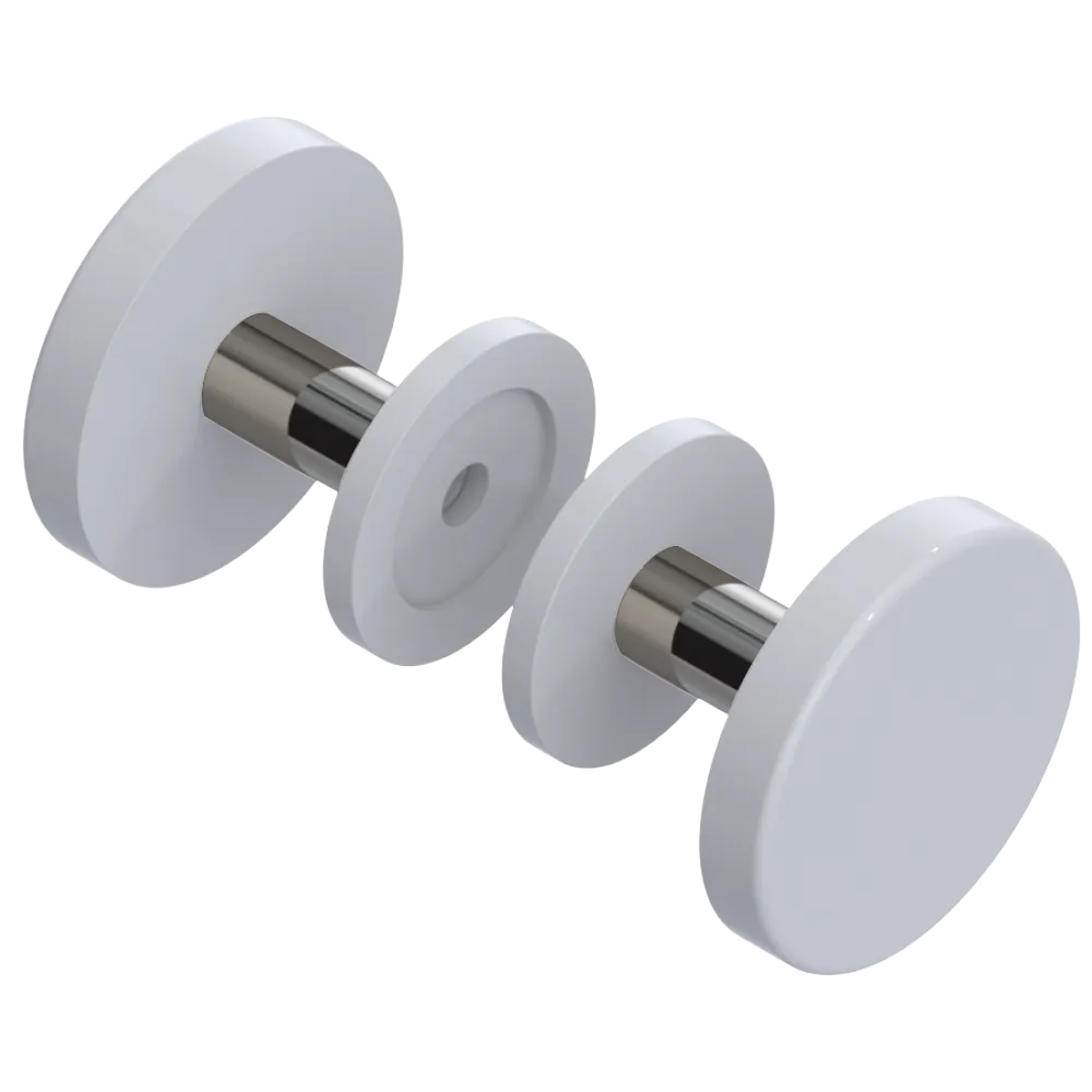 Rubinet Shower Door Knob (set) White