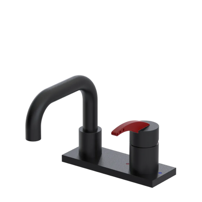 Rubinet 4" Centre Single Control Lav. Set. with Genesis spout (less drain) Matt Black