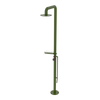 Rubinet Pressure Balance Outdoor Shower with Foot Rinse & 10" Shower Head (with shelf) - 304 Stainless Steel Green Envy