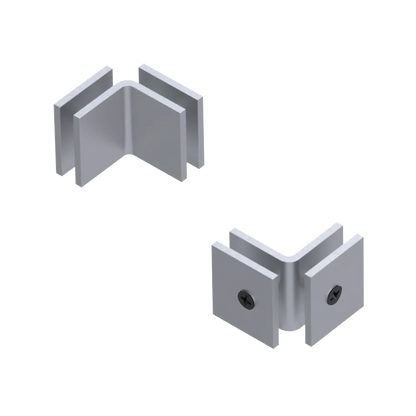 Rubinet 90 Glass to Glass Open Face Satin Chrome