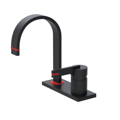 Rubinet 4" Centre Single Control Lav. Set (less drain) Matt Black