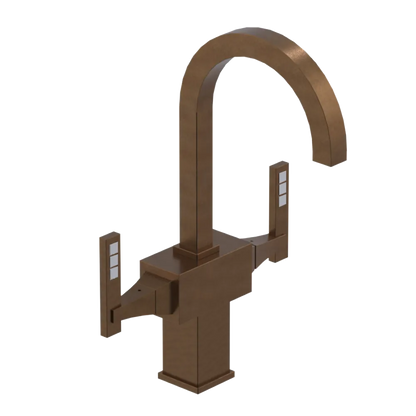 Rubinet Single Hole Dual Handle Lav. Set. (less drain) Tuscan Brass