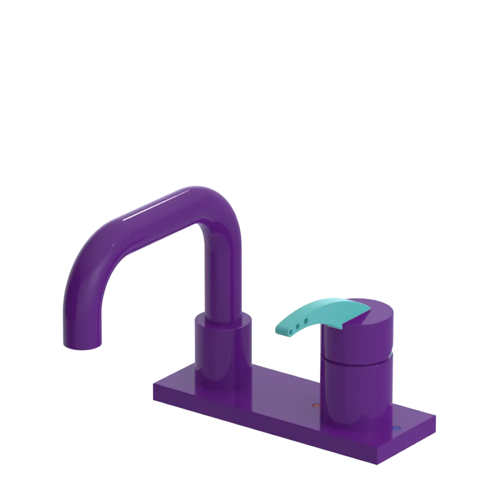Rubinet 4" Centre Single Control Lav. Set. with Genesis spout (less drain) Purple Haze