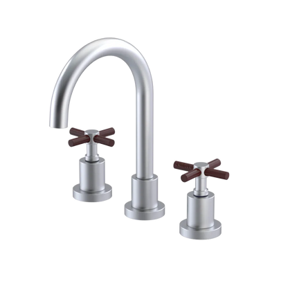 Rubinet Widespread Lav. Set. (less drain) Satin Chrome