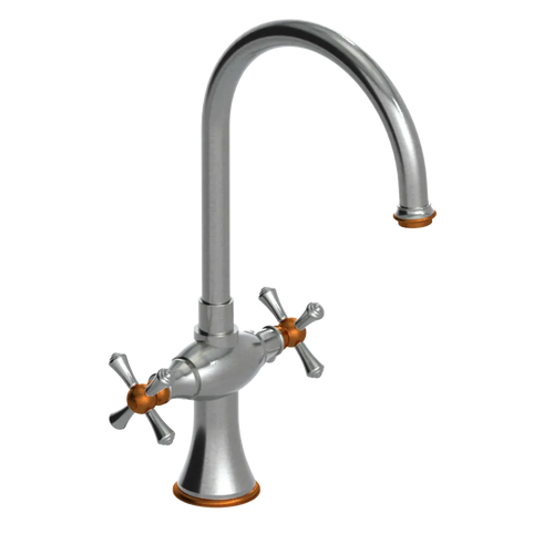 Rubinet Two Handle Single Hole Kitchen Set Satin Nickel