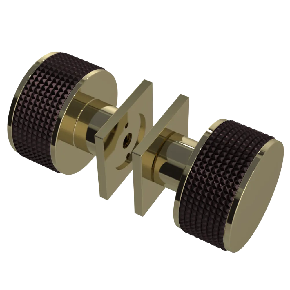 Rubinet Shower Door Knob (set) Natural Brass