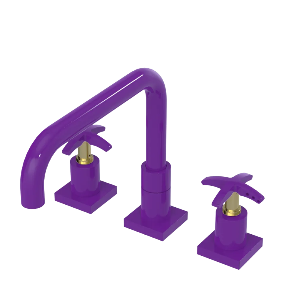 Rubinet Widespread Kitchen Set with Genesis Spout Purple Haze