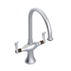 Rubinet Two Handle Single Hole Kitchen Set Satin Chrome