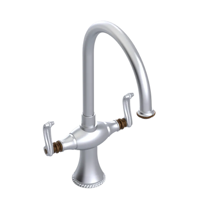 Rubinet Two Handle Single Hole Kitchen Set Satin Chrome