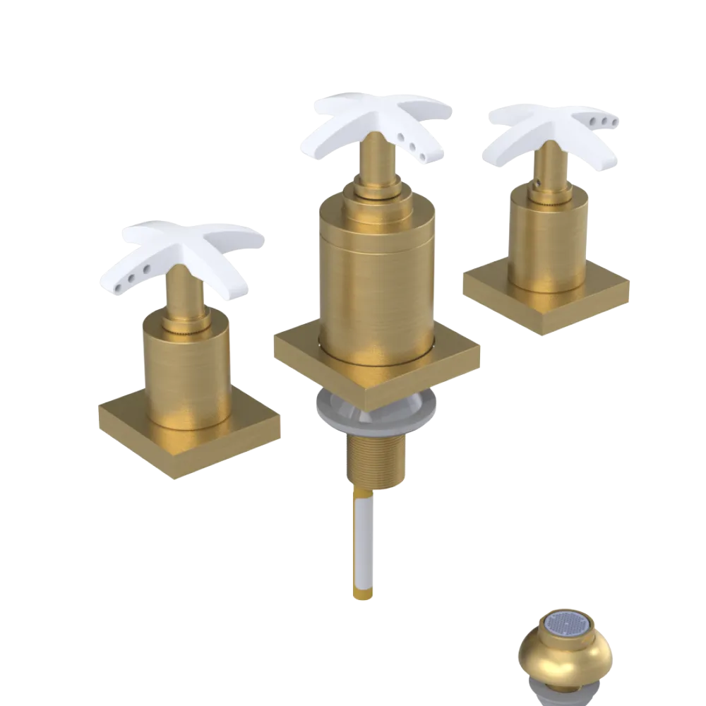 Rubinet Bidet Fitting with Spray, Diverter, and Vacuum Breaker (less drain) Satin Brass