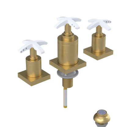 Rubinet Bidet Fitting with Spray, Diverter, and Vacuum Breaker (less drain) Satin Brass