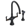 Rubinet Two Handle Single Hole Kitchen Set with Hand Spray Matt Black