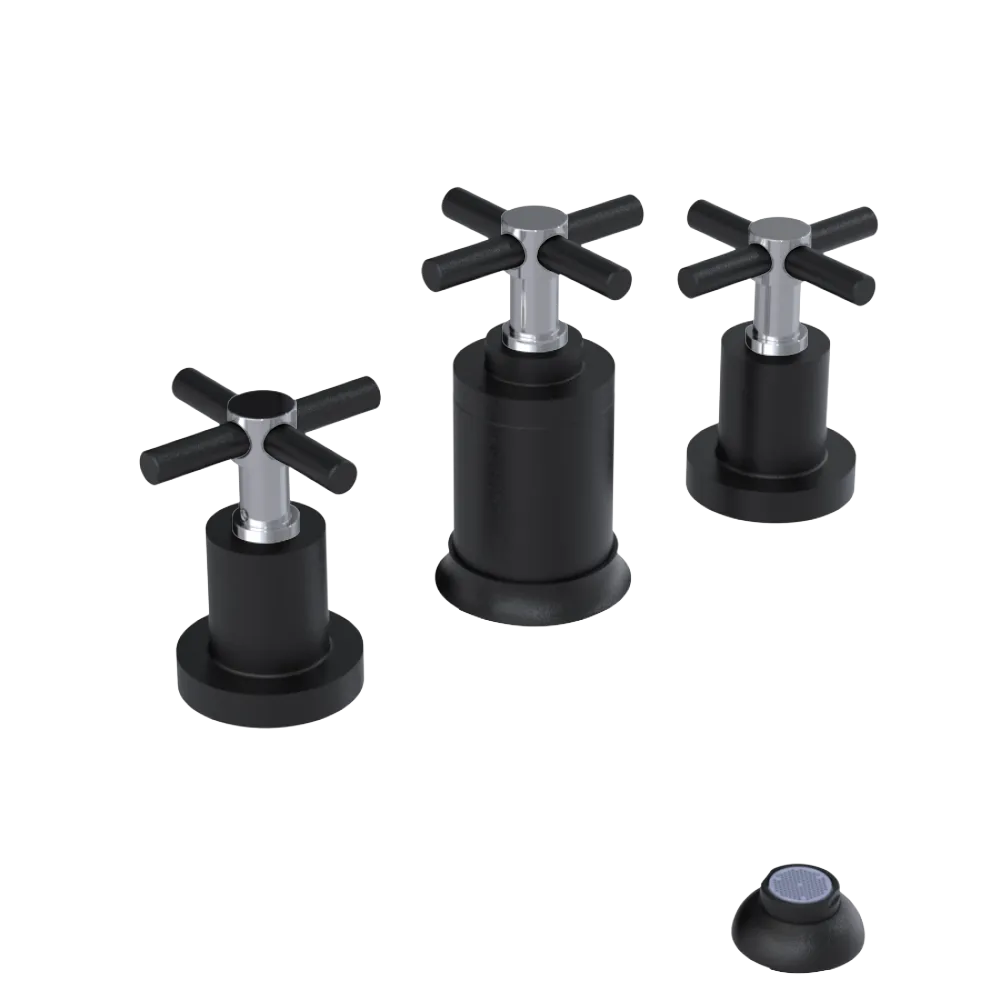 Rubinet Bidet Fitting with Spray, Diverter, and Vacuum Breaker (less drain) Matt Black