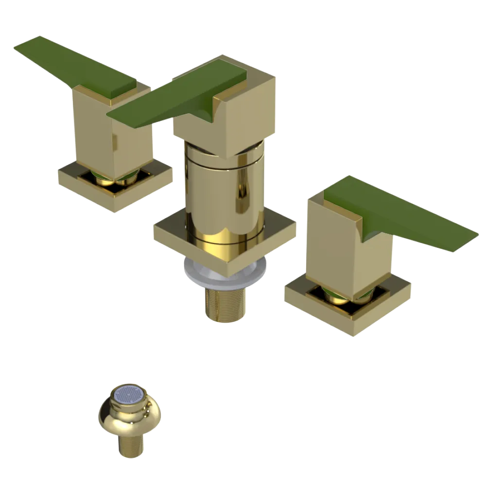 Rubinet Bidet Fitting with Spray, Diverter, and Vacuum Breaker (less drain) Gold