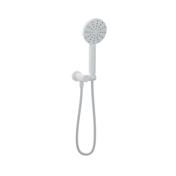 Baril 3-spray anti-limestone hand shower on wall-mounted supply elbow