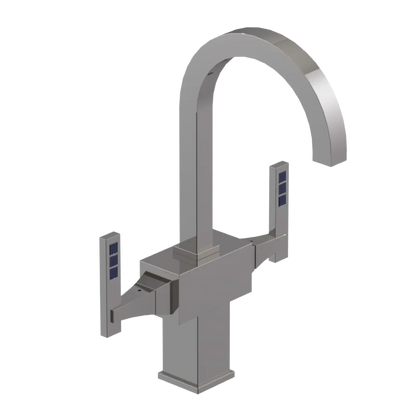 Rubinet Single Hole Dual Handle Lav. Set. (less drain) Polished Nickel