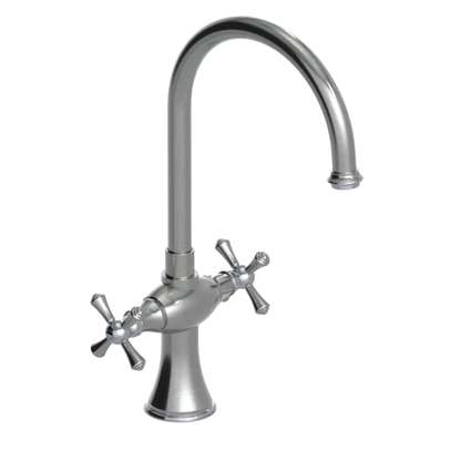 Rubinet Two Handle Single Hole Kitchen Set Satin Nickel