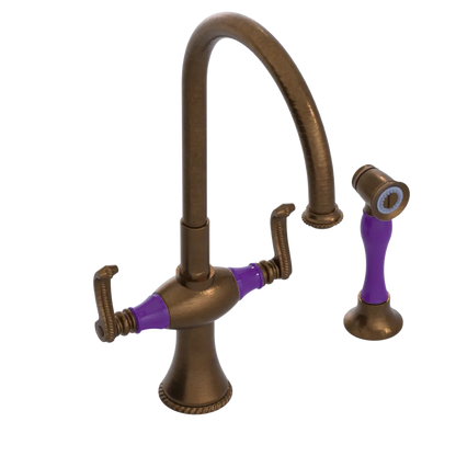 Rubinet Two Handle Single Hole Kitchen Set with Hand Spray Oil Rubbed Bronze