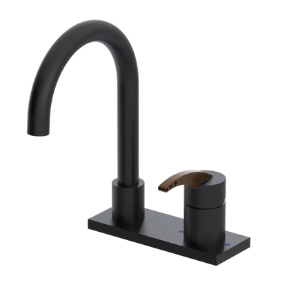 Rubinet 4" Centre Single Control Lav. Set. (less drain) Matt Black