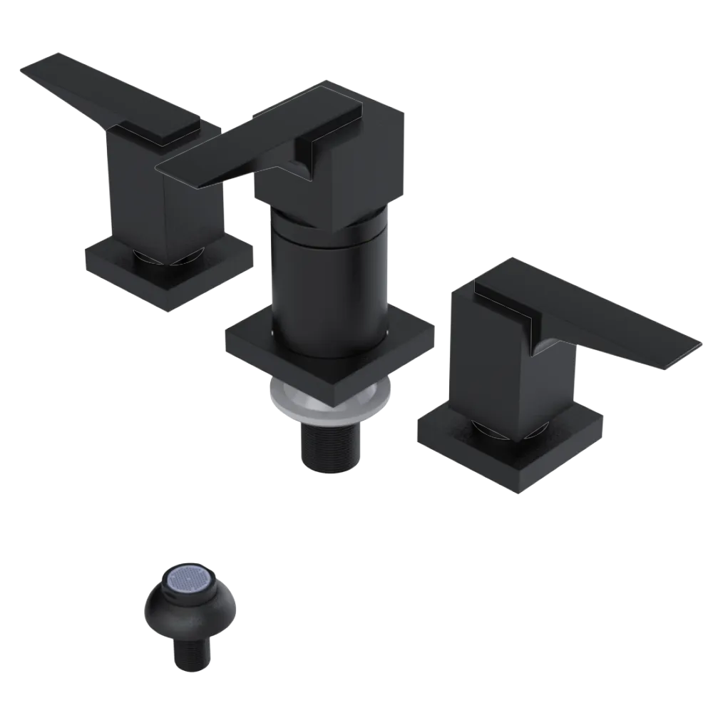 Rubinet Bidet Fitting with Spray, Diverter, and Vacuum Breaker (less drain) Matt Black