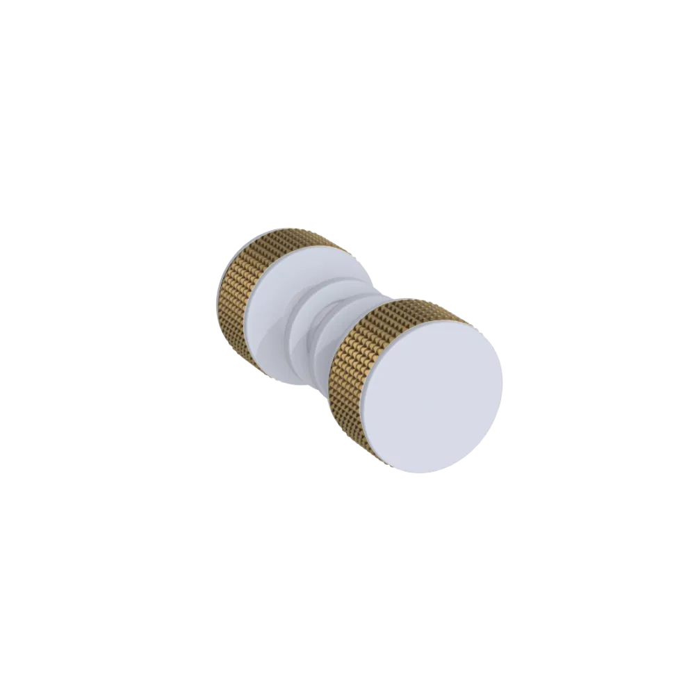 Rubinet Shower Door Knob (set) Matt White
