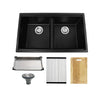 32" X 19" Granite Kitchen Sink-Double Bowls - Golzar Home