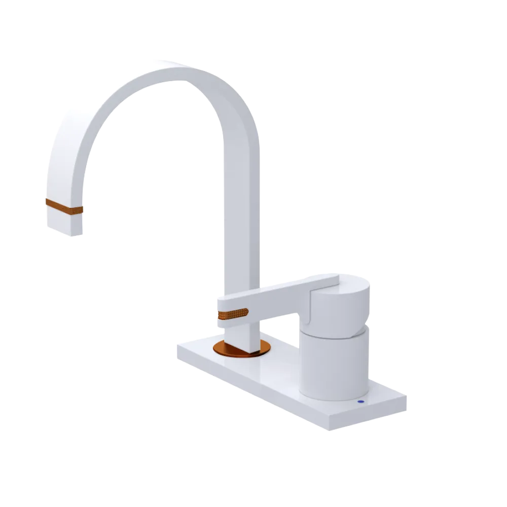 Rubinet 4" Centre Single Control Lav. Set (less drain) White