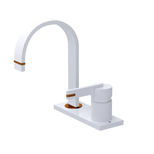 Rubinet 4" Centre Single Control Lav. Set (less drain) White