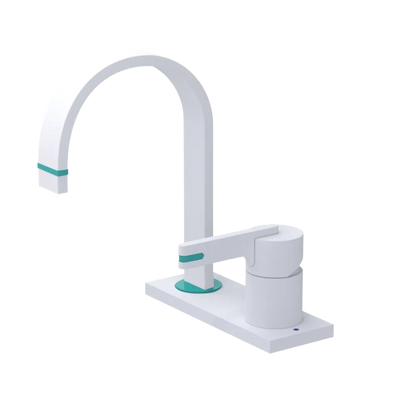 Rubinet 4" Centre Single Control Lav. Set (less drain) Matt White
