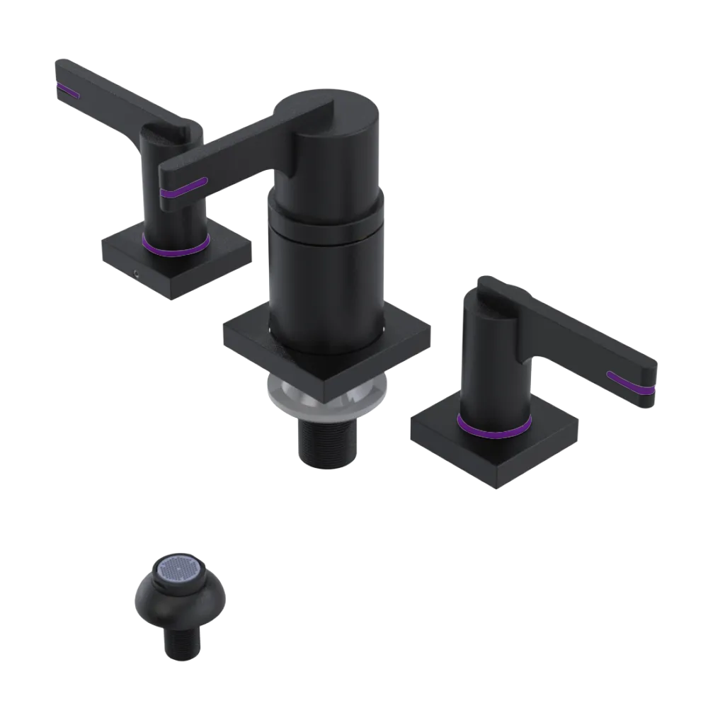 Rubinet Bidet Fitting with Spray, Diverter, and Vacum Breaker (Less Drain) Matt Black