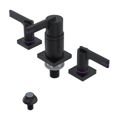 Rubinet Bidet Fitting with Spray, Diverter, and Vacum Breaker (Less Drain) Matt Black