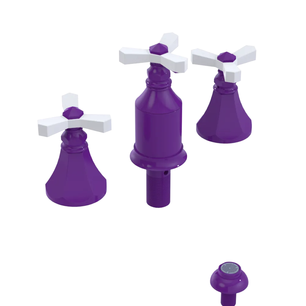 Rubinet Bidet Fitting with Spray, Diverter, and Vacum Breaker (Less Drain) Purple Haze
