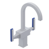 Rubinet Single Hole Dual Handle Lav. Set. (less drain) White