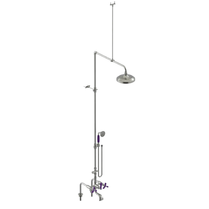 Rubinet Deck Mount Tub & Shower with Hand Held Shower Satin Nickel