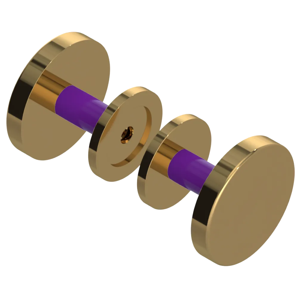 Rubinet Shower Door Knob (set) Gold