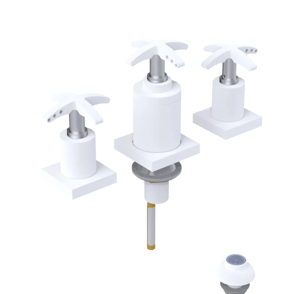 Rubinet Bidet Fitting with Spray, Diverter, and Vacuum Breaker (less drain) Matt White