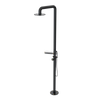 Rubinet Pressure Balance Outdoor Shower with Hand Held Shower & 10" Shower Head (with shelf) - 304 Stainless Steel Matt Black