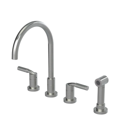 Rubinet Widespread Kitchen Set with Hand Spray Satin Nickel