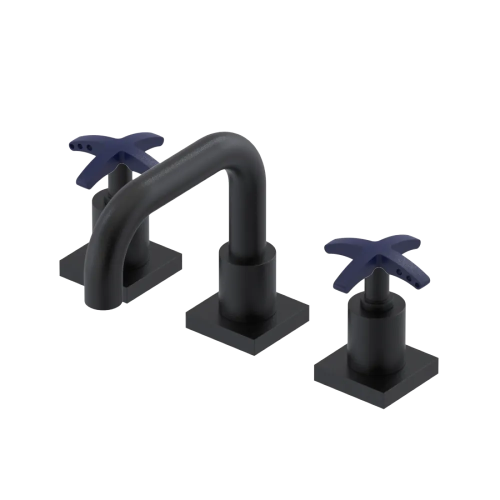Rubinet Widespread Lav. Set. with Genesis spout (less drain) Matt Black