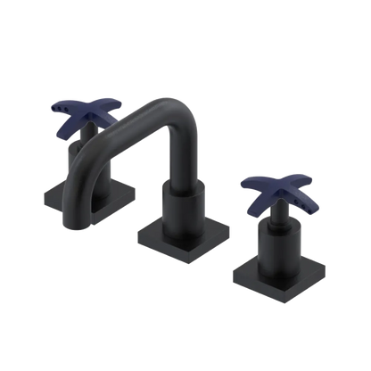 Rubinet Widespread Lav. Set. with Genesis spout (less drain) Matt Black