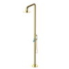 Rubinet Pressure Balance Outdoor Shower with Hand Held Shower & 10" Shower Head - 304 Stainless Steel Satin Gold