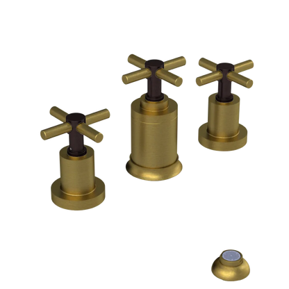 Rubinet Bidet Fitting with Spray, Diverter, and Vacuum Breaker (less drain) Antique Brass Matt